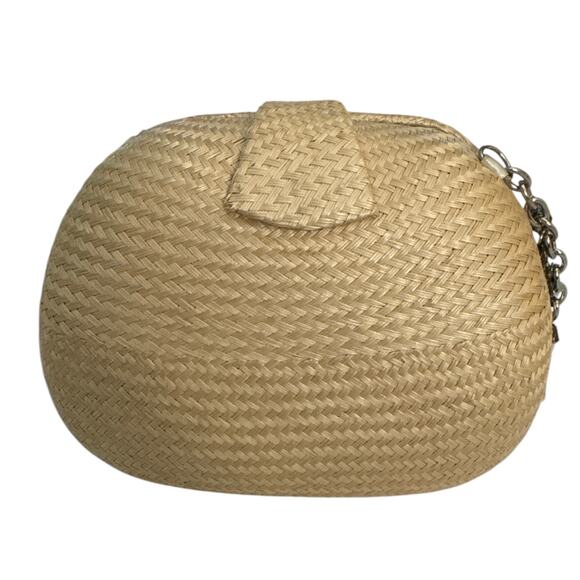 Donna Dixon Buntal Natural Straw Mini Bag with Charm Handle - Picture 2 of 5